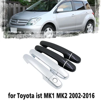 Szénszálas Autót kezeli, Vagy a Chrome Fényes Ajtó Fedél Trim Állítsa be a Toyota ist MK1 MK2 XP60 XP110 2002~2016 Autó tartozékok 2003