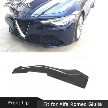 Szénszálas Első Lökhárító Ajak Chin Spoiler Kötények Lapáttal Fedezze Autó Dekoráció Alfa Romeo Giulia Sedan 2015 2016 2017 2018