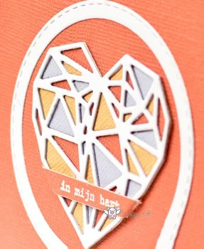 Szív alakú gyémánt, fém Vágó Meghal Stencil DIY Scrapbooking Papír/fotó Kártyák Dombornyomás Meghal