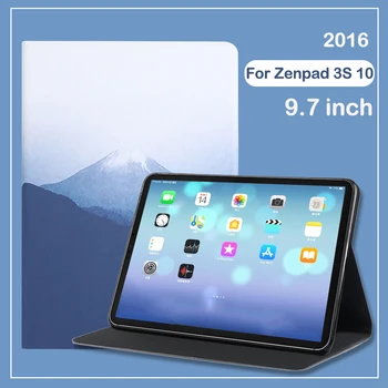 Tablet tok Asus Zenpad 3S 10 Z500 Z500M Esetekben 9,7 hüvelykes 2016 Összecsukható Folio Cover Érdekesség Festett kihajtható Állvány Védő Héj
