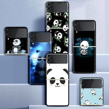 Telefon Fedél Samsung Galaxy Z Flip 3 5G Esetében ZFlip 3 Kemény Szilikon Érdekesség Z Flip3 Cuki Panda Fold Shell