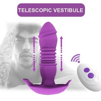 Teleszkópos előszoba G-pont Vibrátor Távirányítóval Vízálló Vibrációs Vagina Klitorisz Stimulátor Szex Játékok a felnőttek 18