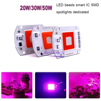 Teljes Spektrumú LED Piros/Kék 20W 30W 50W COB SMD Okos IC Reflektorfénybe vezető nélküli 110/220VAC