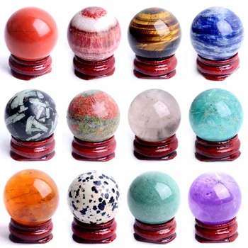Természetes Ametiszt Obszidián Kő 18-20mm Crystal Ball Gömb Állni, Drágakő, Kvarc Globe Talapzat Gyógyító délről északra lakberendezés