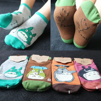 Totoro Zokni Női Zokni Miyazaki Mély Kék Tengeren Film Pamut Rajzfilm Anime Vicces Újdonság Alkalmi Kényelmes Divat Népszerű Calcetines