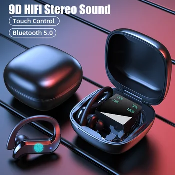 TWS Vezeték nélküli Fülhallgató Sport Vízálló Bluetooth Vezeték nélküli Touch Control Fülhallgató, Vízálló Zaj Led Kijelző Mikrofon