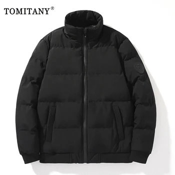 Téli Férfi Kabát Zubbonyok Plus Size Sűrűsödik Meleg Kabátot Emberek állnak Gallér Kabátok egyszínű Parka Kabát Trend Streetwear Kabát 8XL