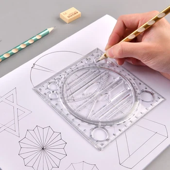 Többfunkciós Forgatható Rajz Uralkodók Diákok Sztereó Geometriai Sablon Ellipszis Kör Art Design Elkészítése Mérési Eszköz Beállítása