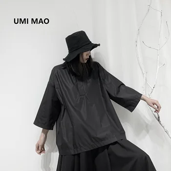 UMI MAO Yamamoto Sötét, Fekete Női Stílus Egyszerű, Yoji Japán Sziluett Laza Ujjú Fehér Póló, Ing, Női Blúz Y2k