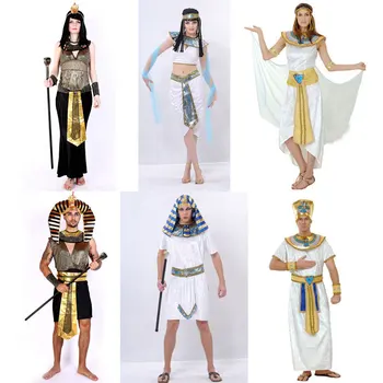 Umorden Halloween Jelmezek Ókori Egyiptom Egyiptomi Fáraó Király Császárné Kleopátra Királynő Jelmez Cosplay Ruha a Férfiak Nők