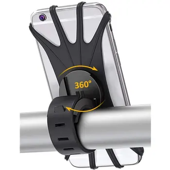 Univerzális 360° - Os Forgó Szilikon Kerékpár Mobiltelefon Tartó Motoros Kormány, Navigáció Állni 4.0 Inch-6.0 Es Telefon