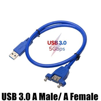 USB 3.0 Kábel Hosszabbító Férfi-Nő Extender kábel Kábel Árnyékolt, Kettős Csavar Panel Mount 0,3 M 0,6 M 1M 1,5 M 3M 5M