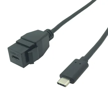 USB 3.1 C Típusú Keystone Férfi-Nő Jack Csatoló Lapkák Csatlakozó Kábel Port Kiterjesztését Csatlakozó Fali Tányér Outlet 0,2 M