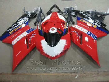 Utángyártott testrészek spoiler készlet Ducati 848 1098 1198 07 08 09 10 11 sötét piros, fekete burkolat, 848 1198 2007-2011 AS34
