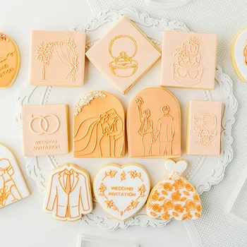 Valentin Napi Esküvő Desszert Penész 3D Nyomás Hab Cookie Cutter Rose Fondant Torta Dekoráció Eszközök Sütés Tartozékok