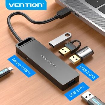 Vention USB-C 3.1 HUB USB-C-USB 3.0 Kapcsoló, 4 Port Micro USB Töltő Port MacBook Pro Huawei Mate 30 OTG Típus C-HUB