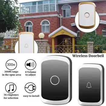 Vezeték nélküli, Vízálló Csengő Okos Csengő Távoli MINKET EU UK Csatlakoztassa Smart Home Security Kaputelefon Vezeték nélküli Biztonsági Védelem