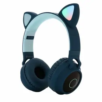 Vezeték nélküli Zene, Játék Bluetooth-Kompatibilis Fülhallgatót Macska Fülét Bass MIC LED Gyermekek Modellek Összecsukható Puha Anyagból Kényelmes