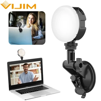 VIJIM VL69 Online Találkozó Konferencia Fény Kit 2500-6500K 800 Lux 270° Állítható LED Videó Fény tapadókorong Puha Diffúzor