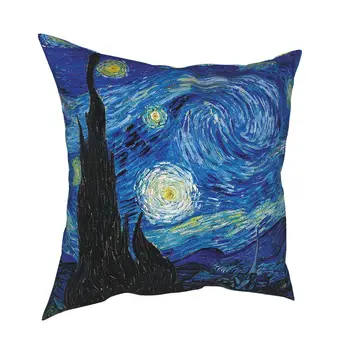 Vincent Van Gogh Csillagos Éj Párna Fedezze Dekoráció párnahuzat Párnát Haza Poliészter kétoldalas Nyomtatás Egyedi