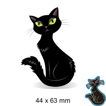 Vágás Meghal a Fekete Macska Új Fém Stencil DIY Hulladék Foglalási Papír Kártyák Készítése Dekoráció