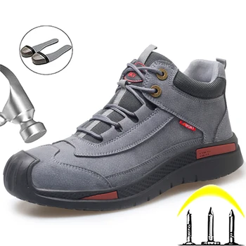 Védelem a Cipő Csizma Férfi Anti-forrázás Biztonsági Cipő Acél Toe Munka Cipők Elpusztíthatatlan Cipő Szúrt-Bizonyíték, Cipő, Csizma