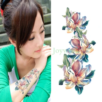 Vízálló Ideiglenes Tetoválás Matrica orchidea virág női body art tatto matricák flash tetoválás hamis tetoválás lány 7