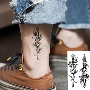Vízálló Ideiglenes Tetoválás Matrica tőr Kés Horgony Flash Tetoválás Hamis Tatto kar, Csukló, Láb, kéz, láb Lány Férfiak Nők
