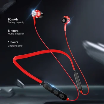 Vízálló Vezeték nélküli bluetooth fülhallgató sport lóg nyak fülhallgató mágneses szívó binaurális sztereó Szuper könnyű futás füldugó