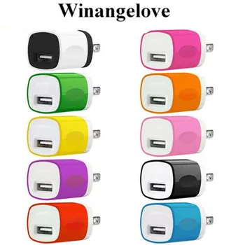 Winangelove 100/sok színes 1A minket fali töltő adapter adapter samsung s7 s6 a iphone7 6 5 5s