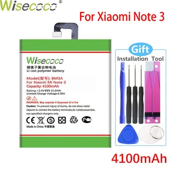 Wisecoco BM3A 4100mAh Akkumulátor Xiaomi Megjegyzés 3 Note3 Telefon Magas minőségű akkumulátor Csere+nyomon Követési Számot