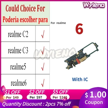 Wyieno A Realme C2 C3 5 5i 6 6én 5Pro Pro Micro USB Dokkoló Töltő Töltő Port Csatlakozó Flex Kábel, Mikrofon, Mikrofon Igazgatóság