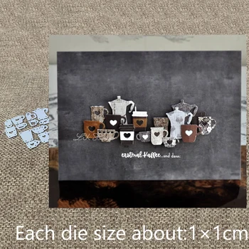 XLDesign Kézműves fémforgácsolási Meghal stencil penész 12db szív kupa dekoráció scrapbook Album Papír Kártya Kézműves Dombornyomás meghalni darabok