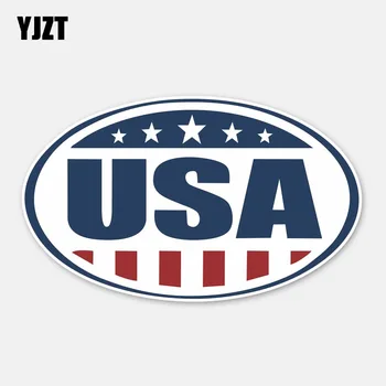 YJZT 14.3 CM*8,5 CM Kreatív Grafika USA Ovális Zászló, Autó Matrica Tartozékok Matrica 6-2679