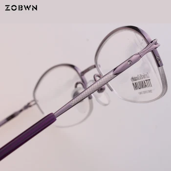 ZOBWN Titán szemüveg női unisex fény optikai szemüveg fél felni, barna, lila montures de lunette Oculos de grau femininos