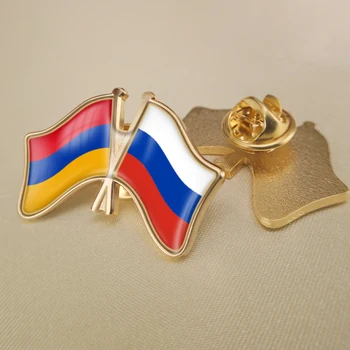 Örményország orosz Föderáció Keresztbe Dupla Barátság Zászlók Hajtóka Csapok Bross Jelvények