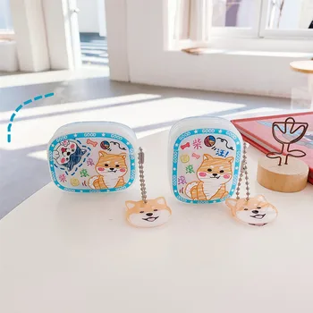 Új, 3D-s Rajzfilm Aranyos Shiba Inu macskaköves Esetében Airpods 1 2 3 Pro Bluetooth Fülhallgató Doboz védőburkolat azonos Kulcstartó
