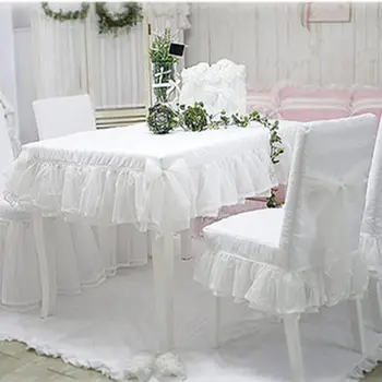 Új EGYÉNI Friss fehér csipke-szoknya terítő elegáns asztalt, ruhát, esküvői dekorációs Kerek terítő hálószoba asztalterítő