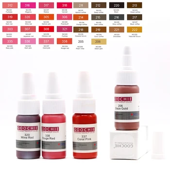 Új GOOCHIE Microblading pigment, Tartós Smink, szemöldök Pigment 33 színes tetoválás tinta szemöldök ajak a pigment tinta tetováló gép