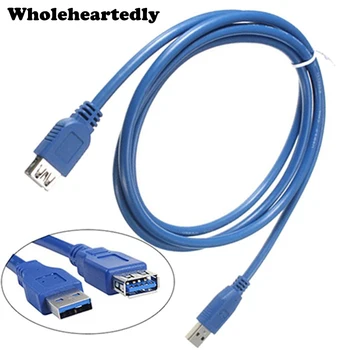Új Kék 1M 3ft Nagy Sebességű USB 3.0 Kábelt Egy Férfi-Nő VAGYOK, hogy AF-M/F USB3.0 Kiterjesztése Kábel Magas Minőségű, Nagykereskedelmi