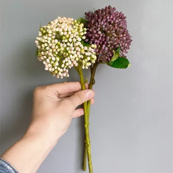 ÚJ Lila gyümölcs ág műanyag Mesterséges Virágokat virágdíszek flores home hotel dekoráció bogyók