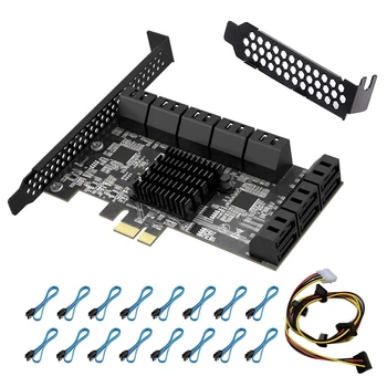 ÚJ-PCIE SATA Kártya, 16 Port, 6 Gbit / S, SATA 3.0 PCIe Kártya, PCIe, hogy a SATA-Vezérlő bővítőkártya,Boot, Mint Rendszer Merevlemez