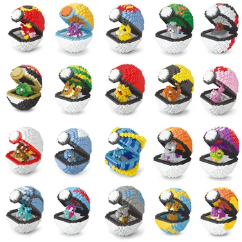 Új Pokemon Menj Poké Labdát Rajzfilm Anime Szörny Picachu Mini Kis Építőelem Készlet Tégla Klasszikus Film, Modell, Gyerek Játékok, Ajándék
