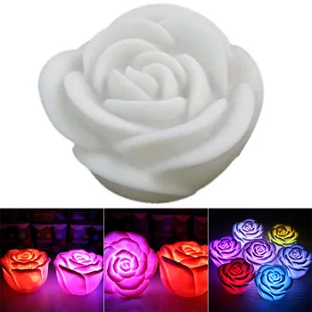 Új Romantikus Változó LED Úszó Rózsa Virág, Gyertya Éjszakai Fény Esküvői Dekoráció Ingyenes Event & Party Ünnepi & Party Supplie