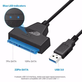 Új USB 3.0 SATA III, Támogatja a 2.5 Inches Külső SSD HDD USB3.0 SATA Kábel Adapter Merevlemez Sofőr Akár 6Gbp Adatátvitel
