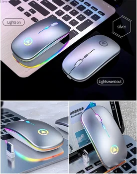Újratölthető, vezeték nélküli egér ,ergonomikus színek egér háttérvilágítás Laptop PC egér wirelesss bluetooth hordozható mac
