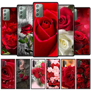 Ütésálló tok Samsung Galaxy Note 20 Ultra 10 Plusz 10Lite 9 8 M31 M30s M51 M31s M11 Puha Telefon Érdekesség Piros Rózsa a Virágok